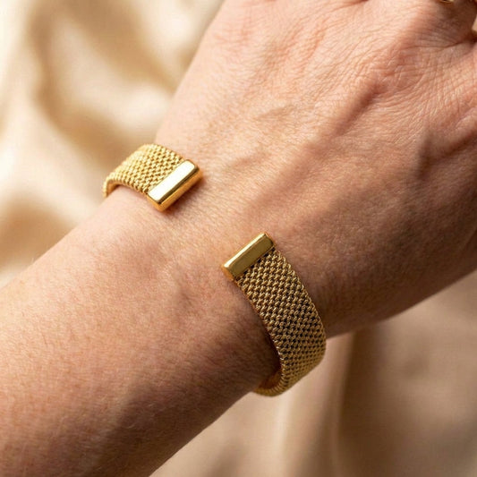 Braided Mesh Open Classic Bracelet