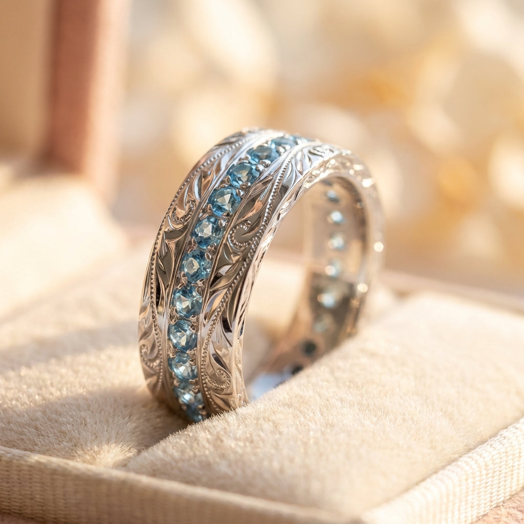 Vintage Carved Topaz Ring