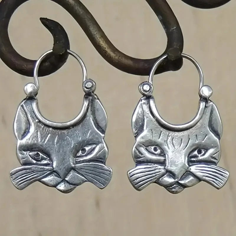 Vintage Cat Dangle Earrings