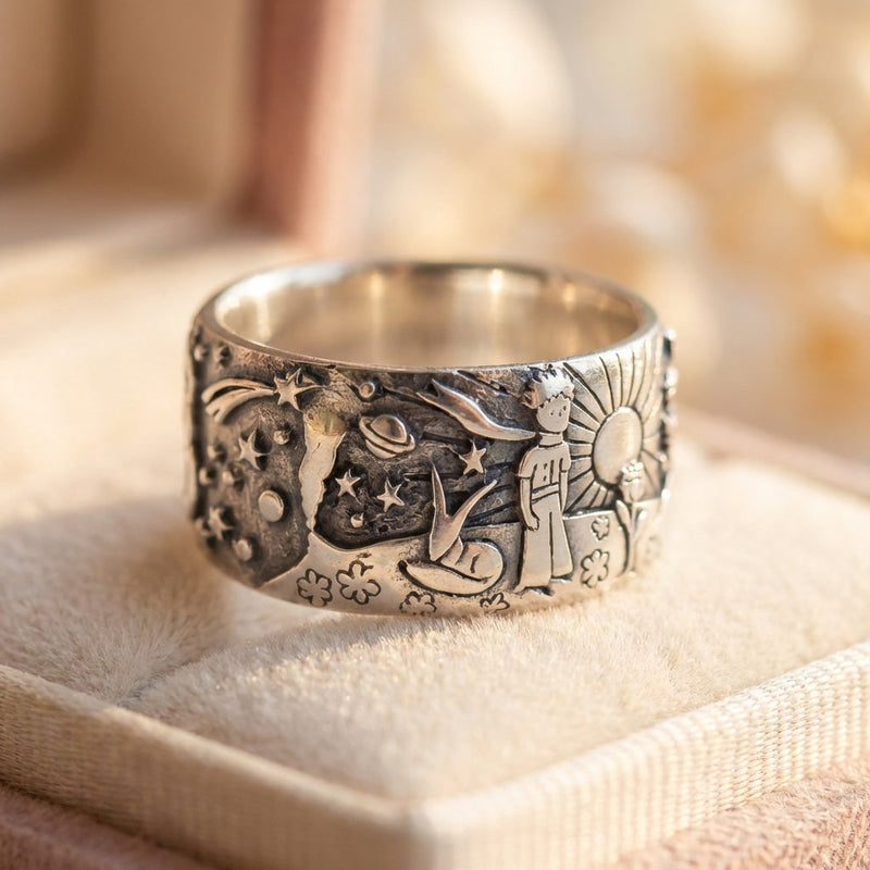 Vintage Celestial Carving Ring