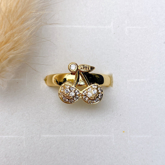 Vintage Cherry Diamond Ring