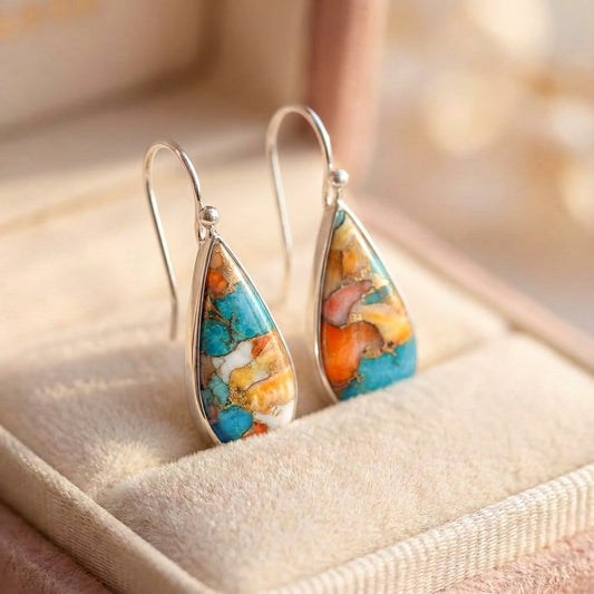 Vintage Colorful Stone Earrings