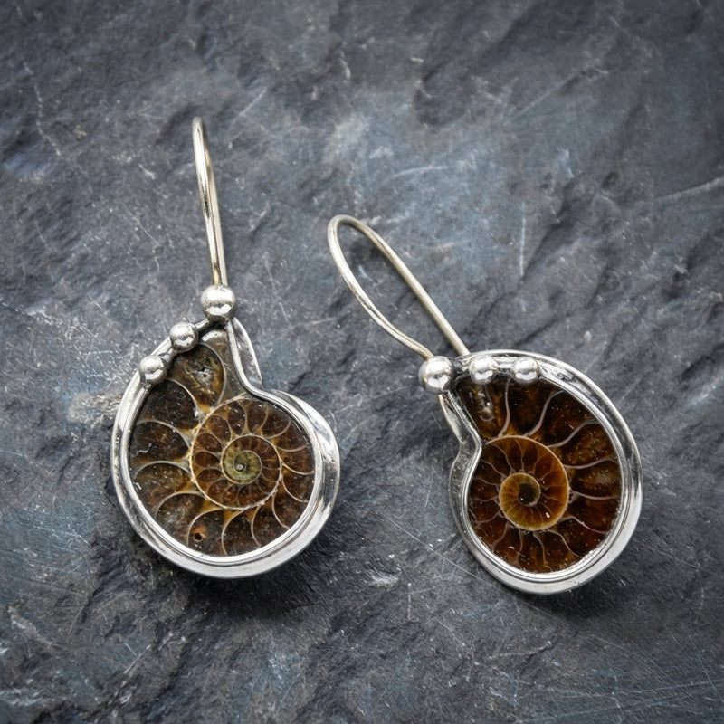 Vintage Conch Silver Earrings
