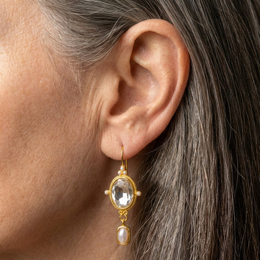 Crystal Pearl Earrings