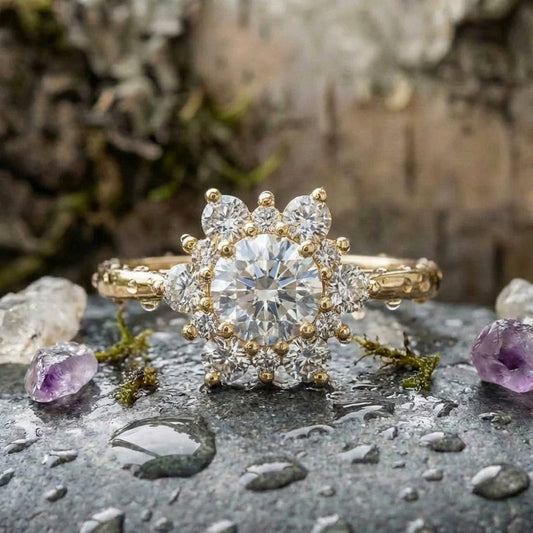Vintage Crystal Snowflake Ring