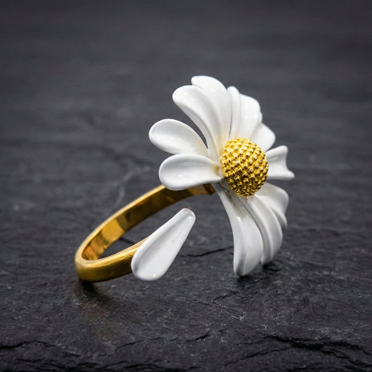 Vintage Daisy Flower Elegant Adjustable Ring