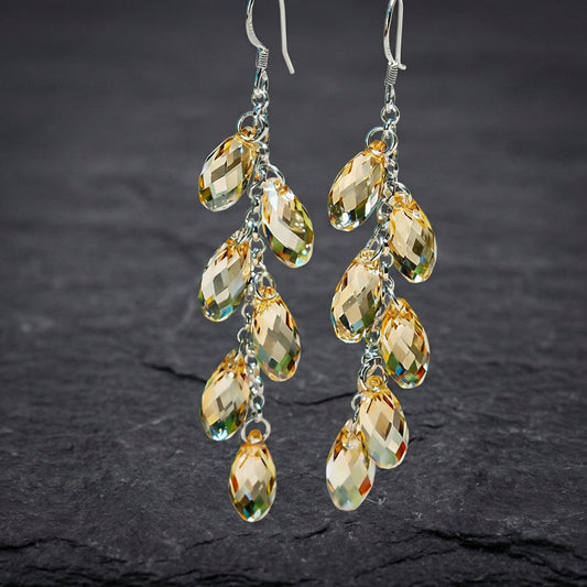 Vintage Dangling Crystals Earrings