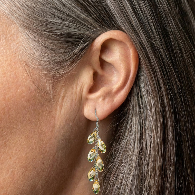 Vintage Dangling Crystals Earrings
