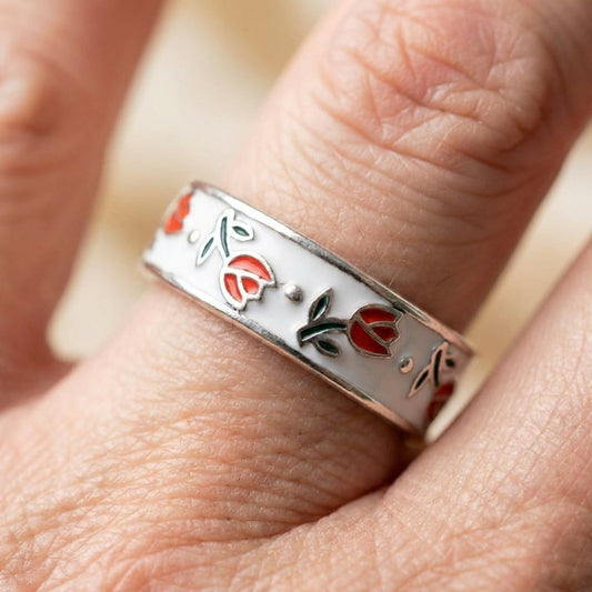Enamel Tulip Ring