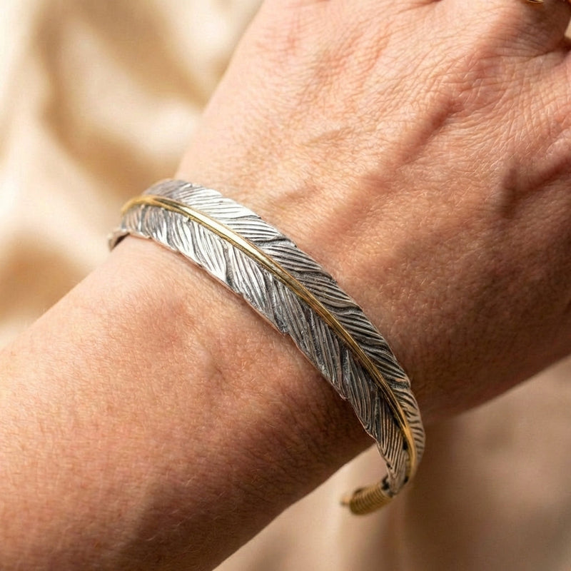 Feather Cuff Adjustable Bracelet