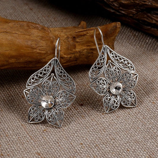 Vintage Filigree Leaf Earrings