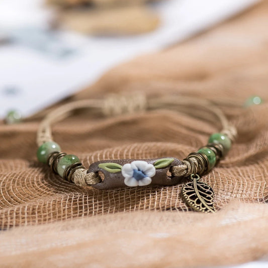 Vintage Floral Ceramic Bracelet