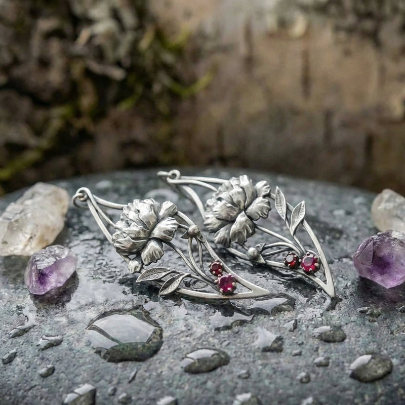 Vintage Flower Dangle Earrings