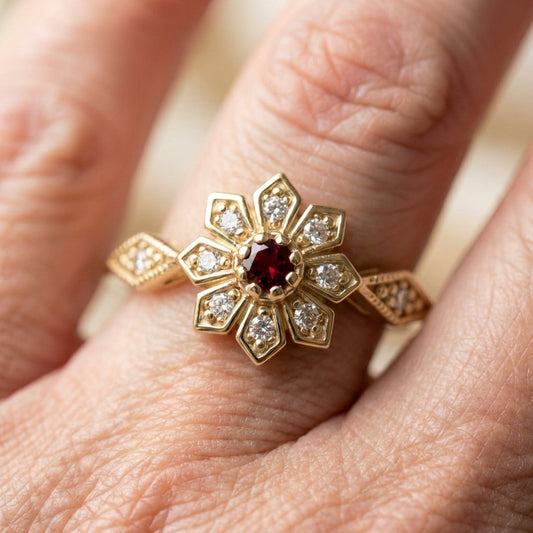Flower Ruby Ring