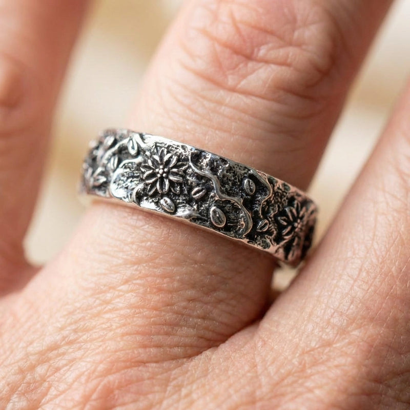 Flower Silver Ring