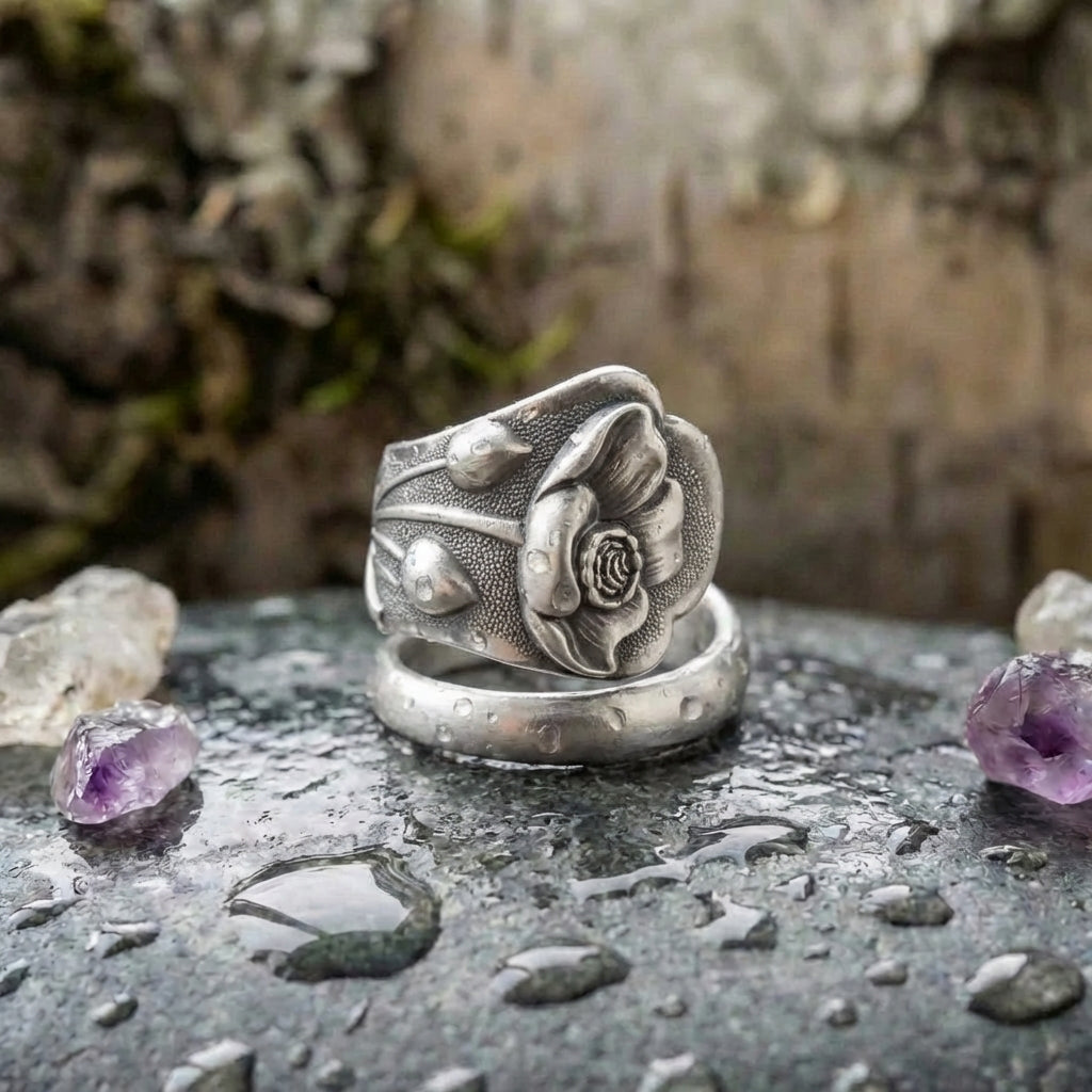 Vintage Flower Silver Ring