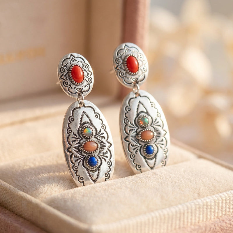 Vintage Gemstone Ethnic Earrings