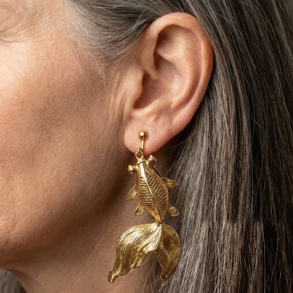 Gold Fish Earrings