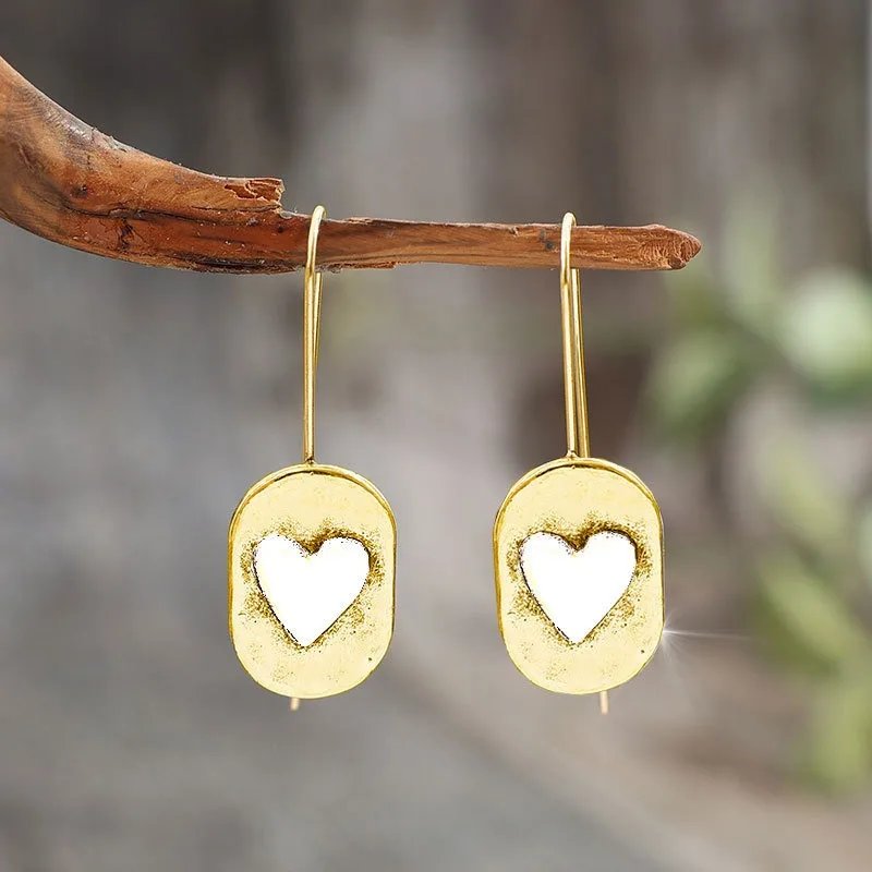 Vintage Gold Heart Earrings