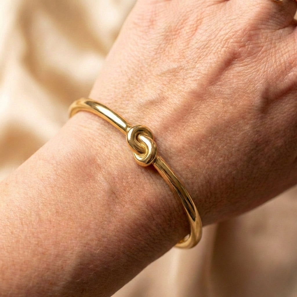 Gold Knotted Bangle Bracelets
