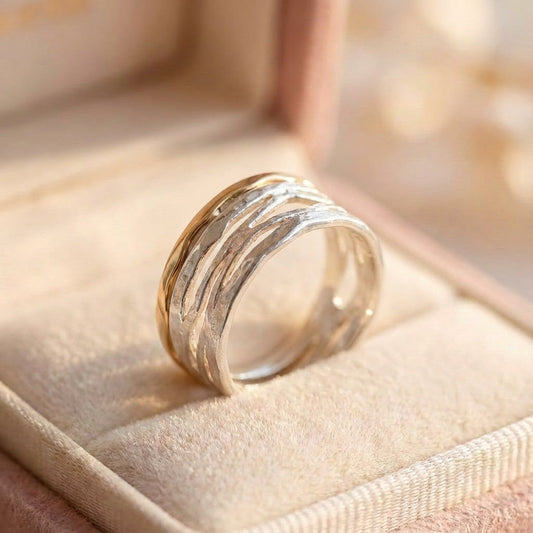 Vintage Gold & Silver Hollow Ring