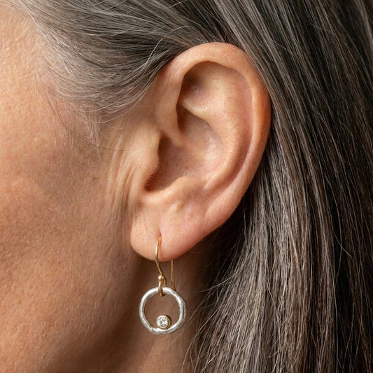 Gold & Silver Zirconia Earrings