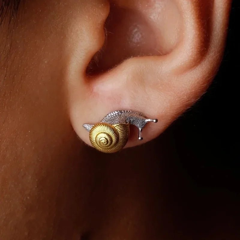 Vintage Gold Snail Earrings