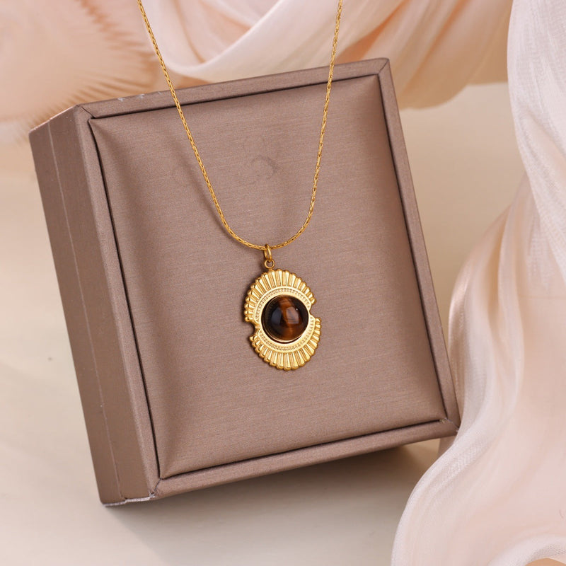 Vintage Gold Tiger Eye Necklace