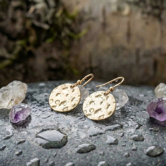 Vintage Gold Wafer Earrings