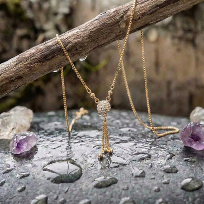 Vintage Golden Crystal Necklace