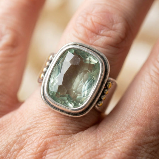 Green Cubic Zirconia Ring
