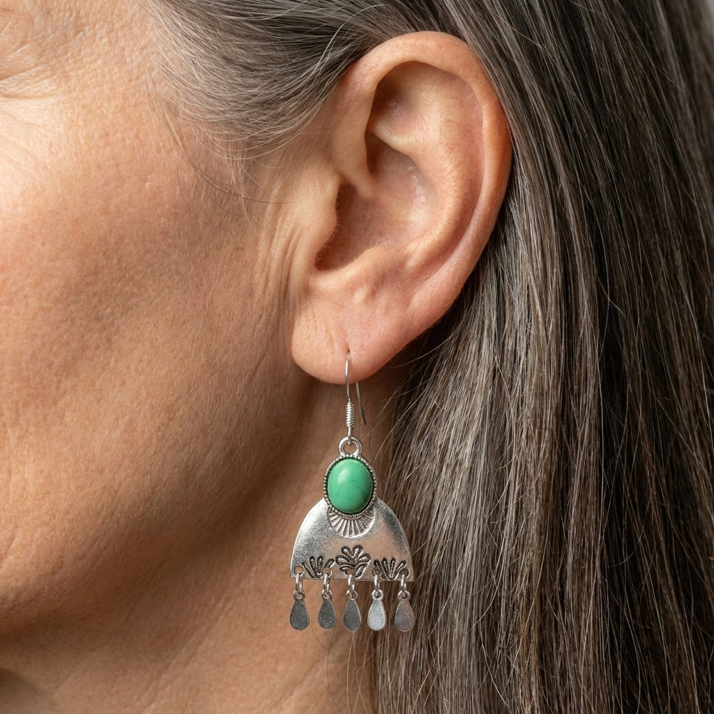 Green Stone Earrings