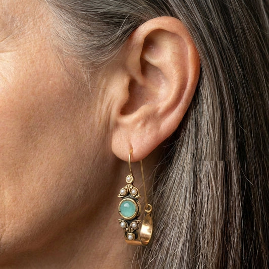 Green Stone Earrings