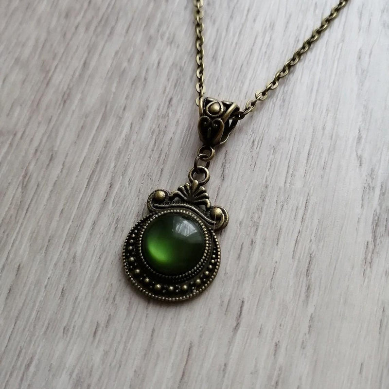 Vintage Green Stone Necklace
