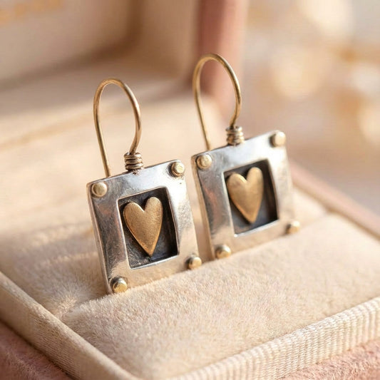 Vintage Heart Dangle Earrings