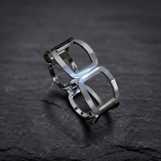 Vintage Hollow Cuff Bangle Silver Bracelet