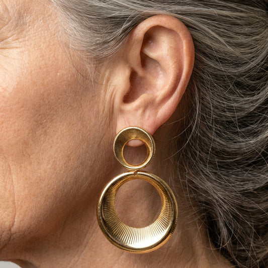 Hollow Hoop Golden Earrings