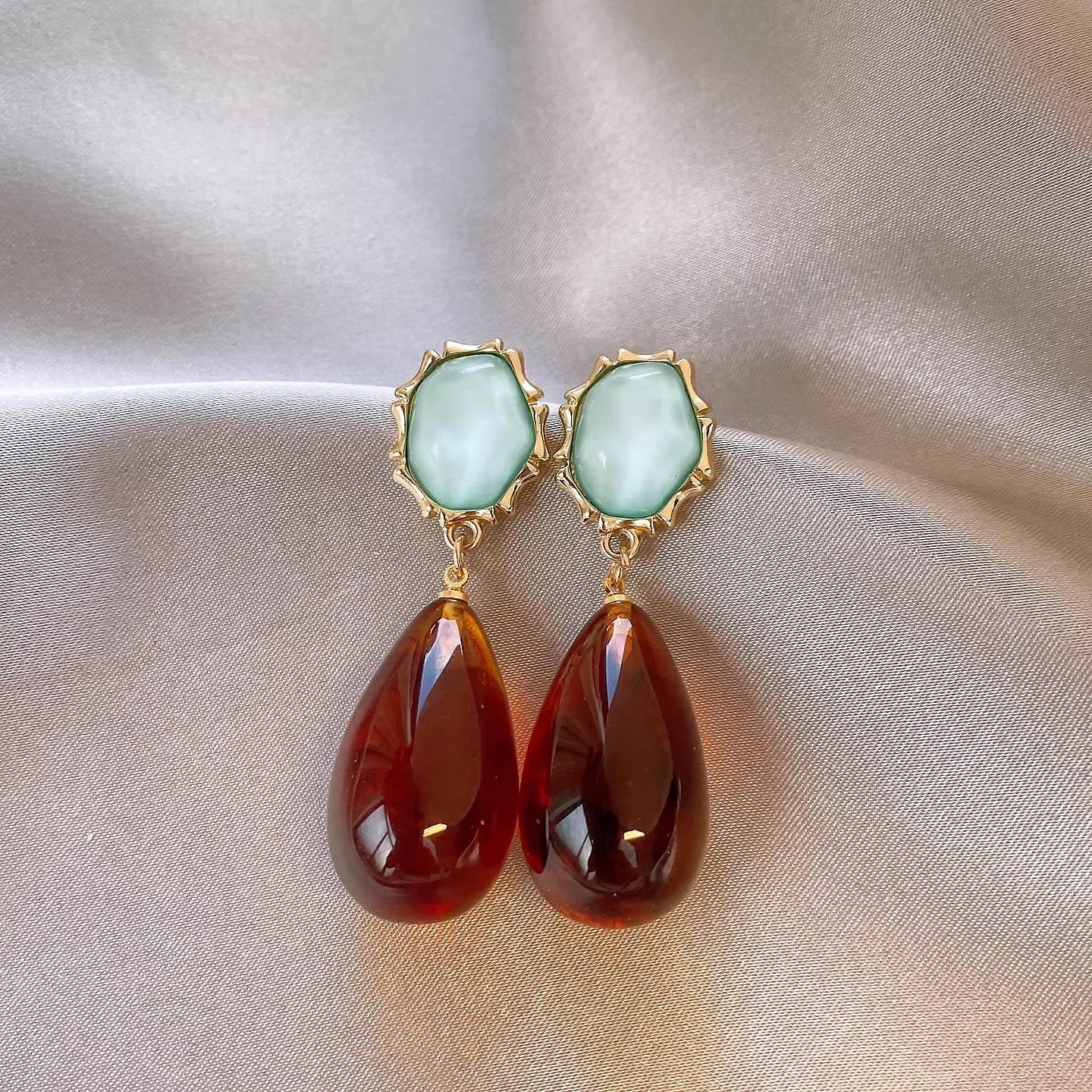Vintage Jade Drop Earrings