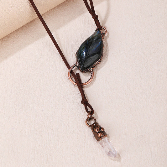 Vintage Labradorite Crystal Necklace