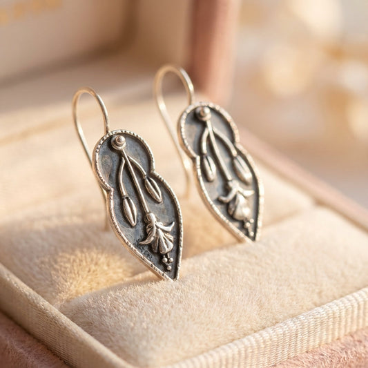 Vintage Leaf Dangle Earrings