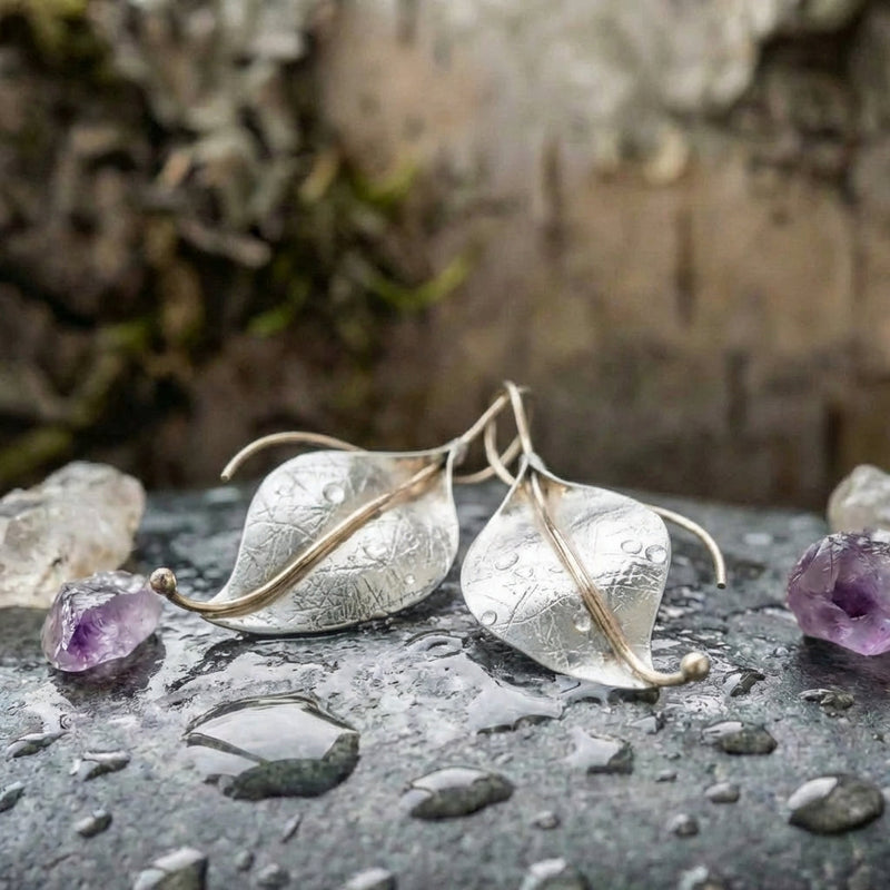Vintage Leaf Dangle Earrings