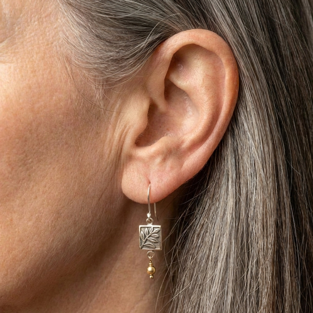 Leaf Square Earrings