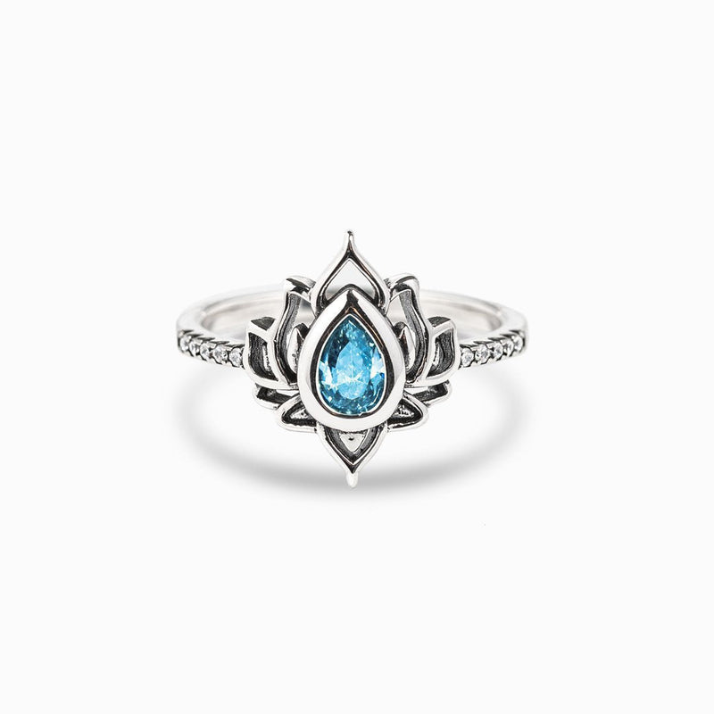Vintage Lotus Topaz Ring