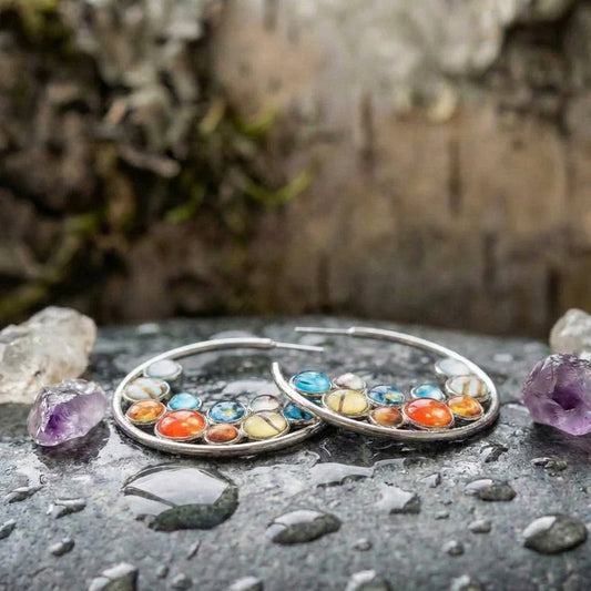 Vintage Multicolor Stone Earrings