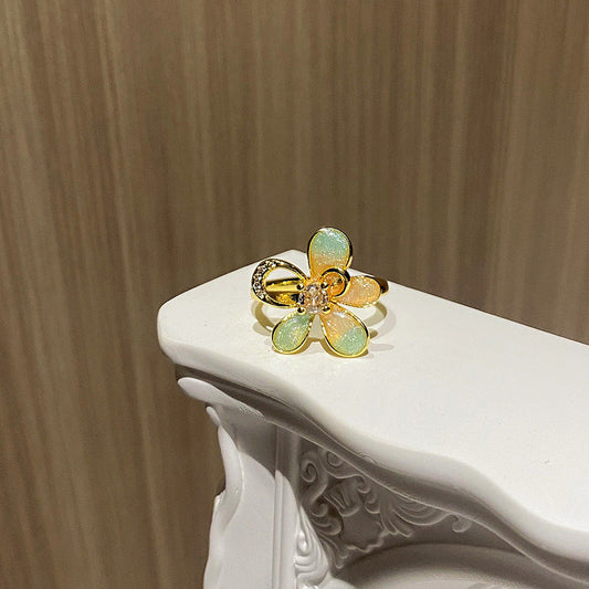 Vintage Opal Flower Ring