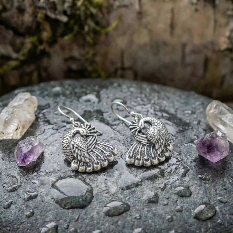 Vintage Peacock Earrings
