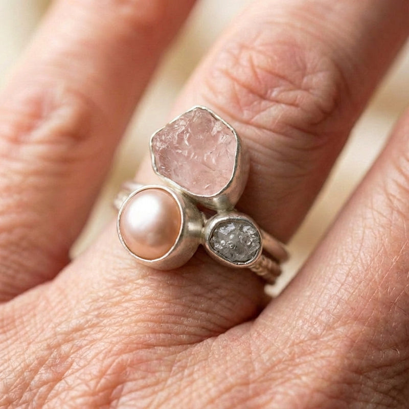 Pearl Pink Stone Ring