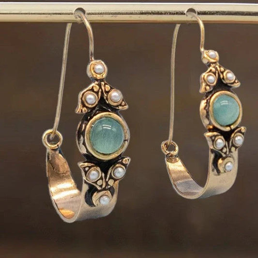 Vintage Pearl Turquoise Earrings