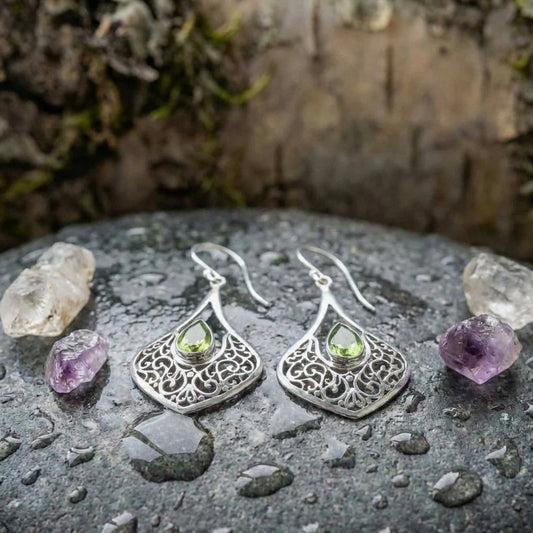 Vintage Peridot Dangle Earrings