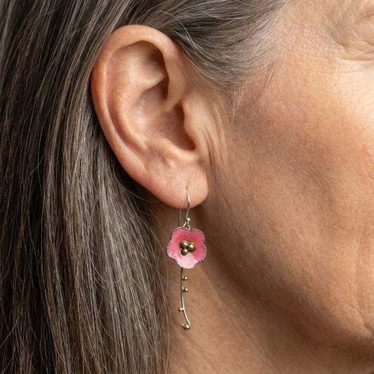 Red Flower Earrings